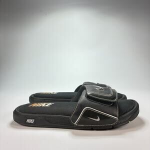 Nike Comfort Slide 2 Black White Adjustable Strap Cushioned Sandals Men Size 11